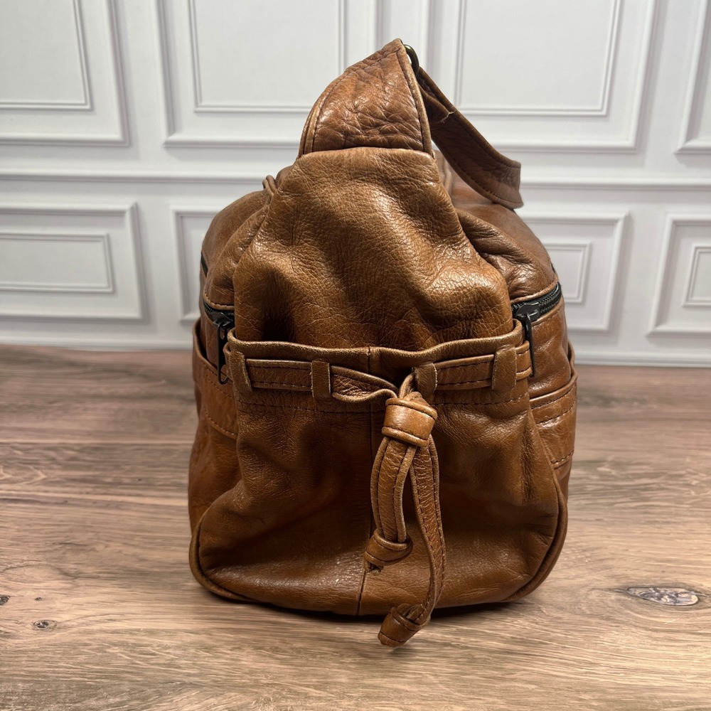 Vintage Leather Crossbody Shoulder Bag Brown Multi-Pocket Purse Mexico - Picture 3 of 16